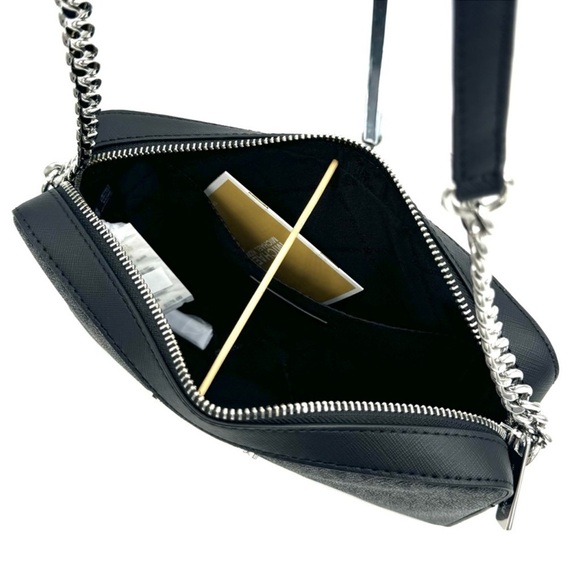 Michael Kors Large Jet Set Item EW Crossbody Bag Black Signature - Picture 8 of 9